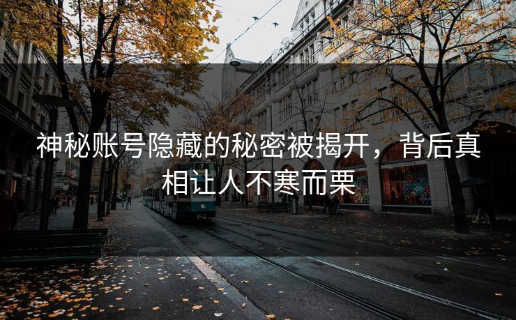 神秘账号隐藏的秘密被揭开，背后真相让人不寒而栗
